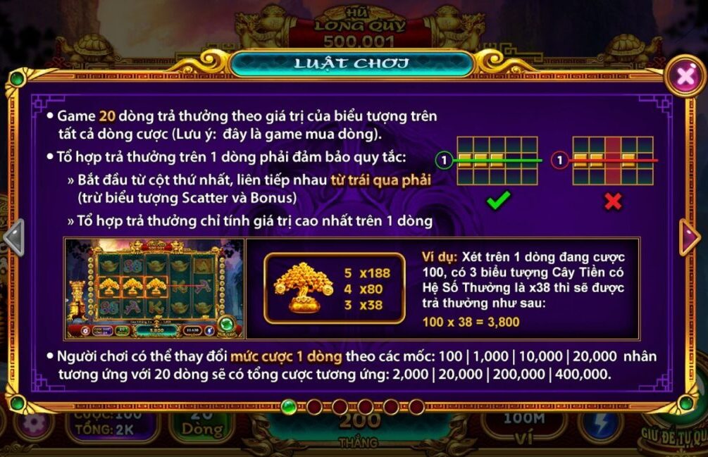 Biểu tượng trong game Long quy chi bảo may88 club