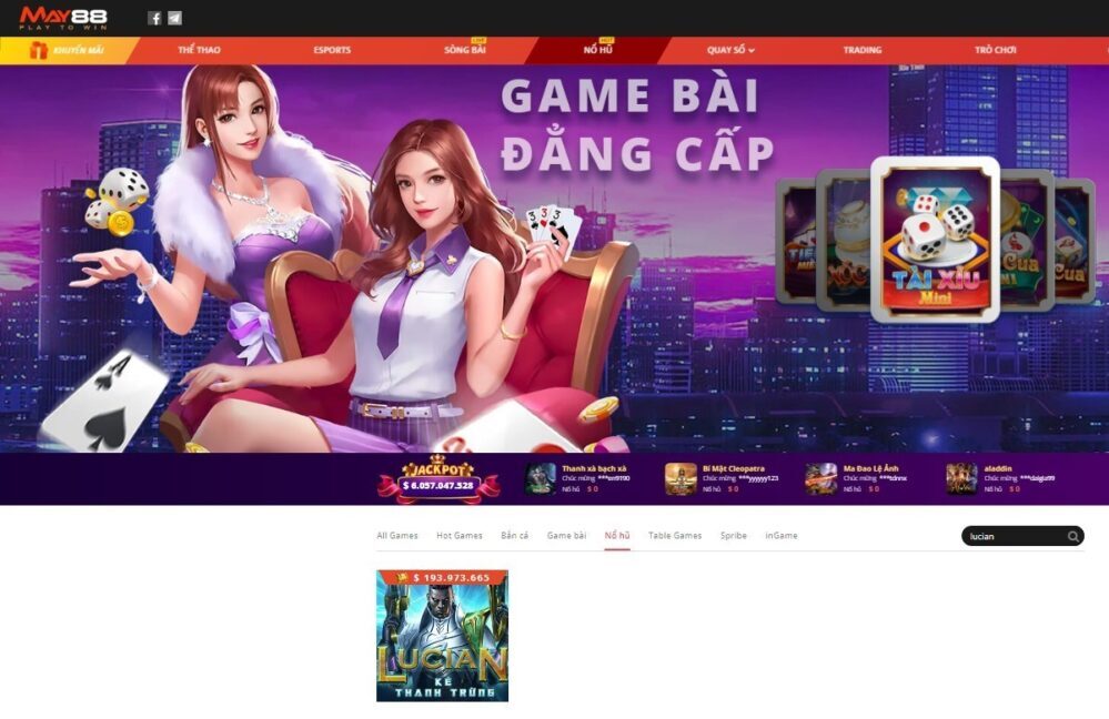 tham gia game nổ hũ Lucian tại May88