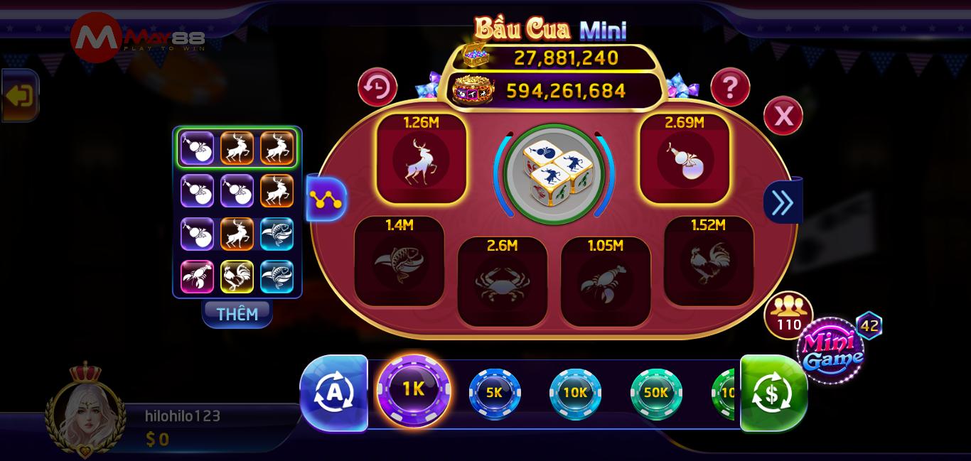 Chi tiết tất tần tật mọi thứ về game Bầu cua mini May88 club 