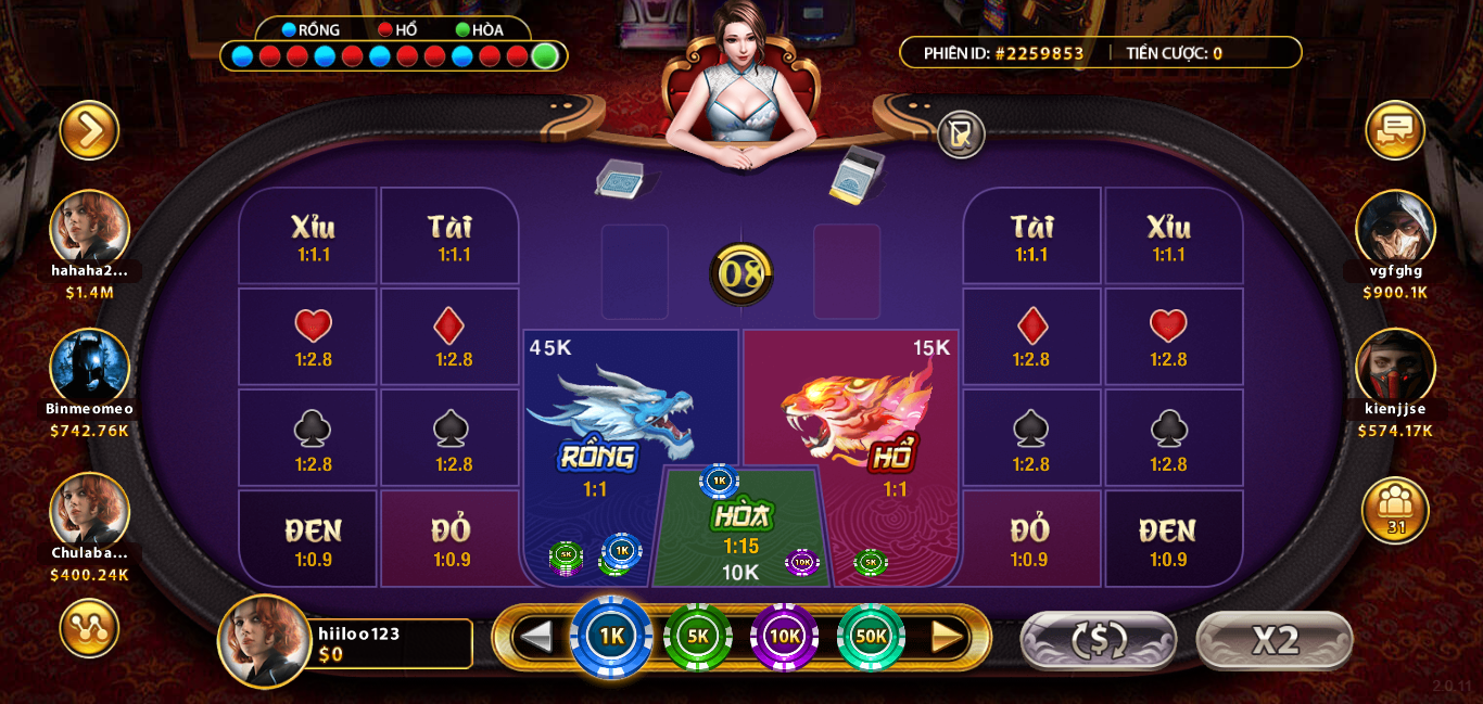 May88 ra mắt game Rồng hổ Table cực hay