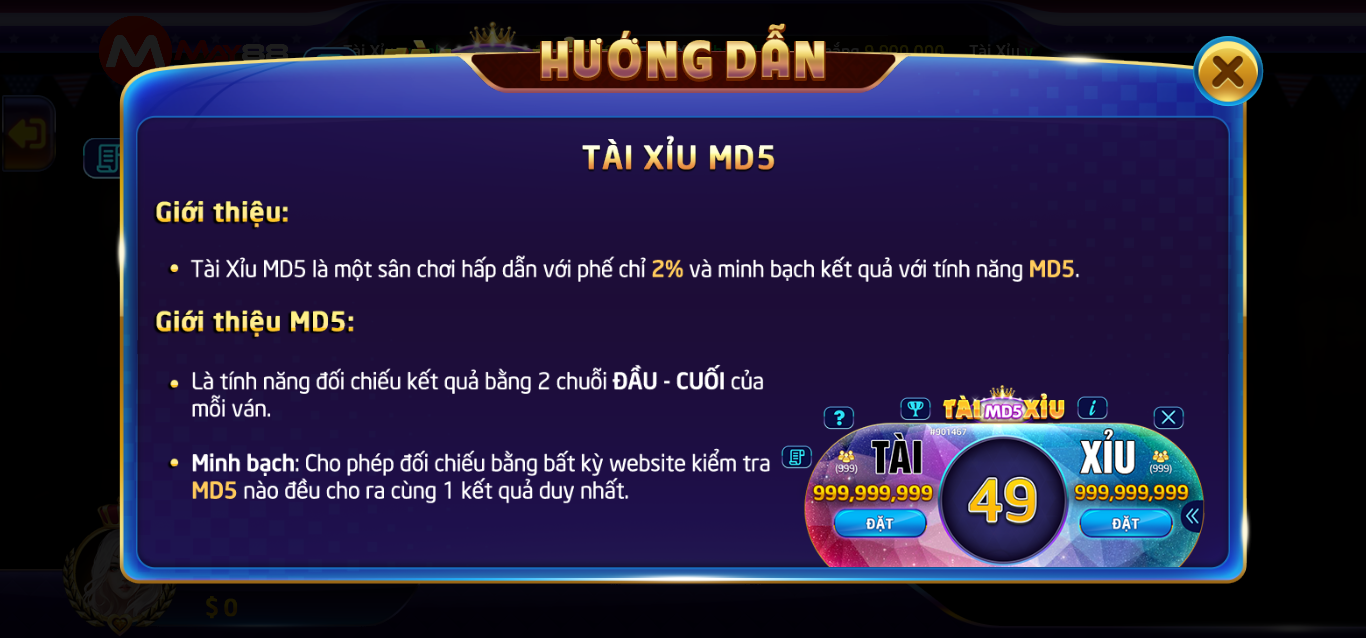 Ưu điểm hàng đầu của game Tài xỉu MD5 tại May88 bạn đã biết chưa 